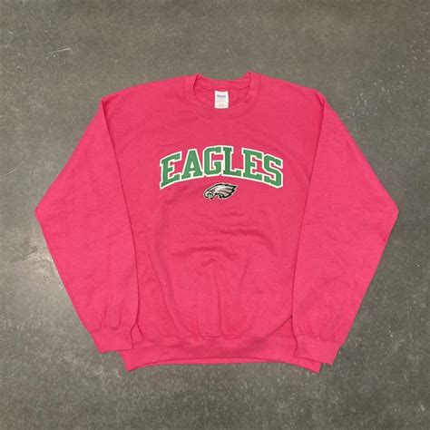 Y2k Pink Philadelphia Eagles Crewneck Sweatshirt Depop