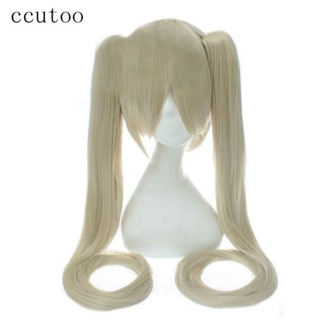 Ccutoo Vocaloid Hatsune Miku Blonde Synthetic Hair Heat Resistance