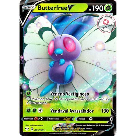 Carta Pokemon Butterfree V Portugu S Card Original Copag Shopee