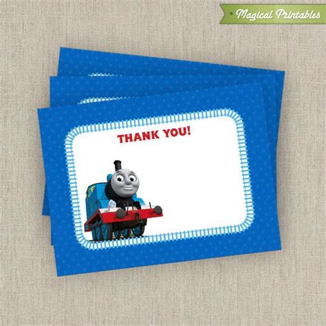 Thomas The Train Printable Birthday Thank You Card Birthday Thank You