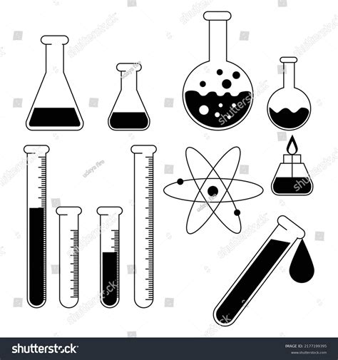 Chemical Laboratory Flasks Tubes Retorts Chemistry Stock Vector