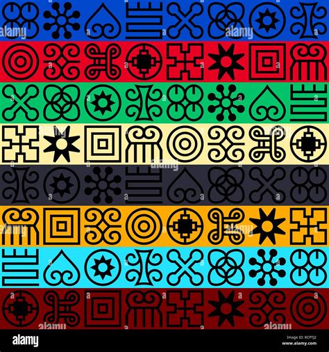 Seamless African Adinkra Pattern Stock Vector Image Art Alamy