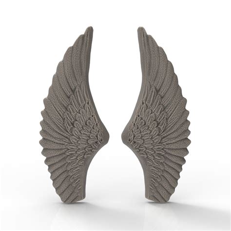 Pair Angels Wings Stl File D Model Relief For D Printer Cnc Carving