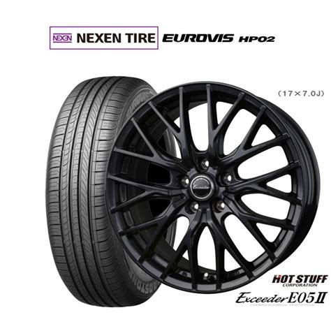 HOT STUFF サマータイヤ ホイール4本セット ホットスタッフ エクシーダー E05II ブラックVer NEXEN ネクセン ロードストーン ユーロビズ HP02 195 60R16