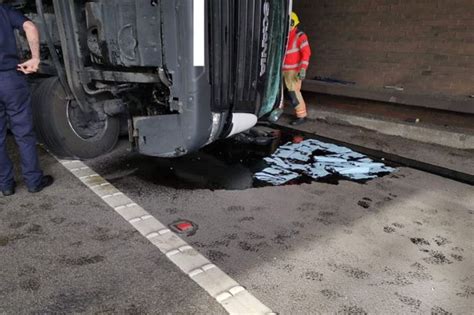 M6 Slip Road Closed As Lorry Overturns And Spills Oil Near Wigan