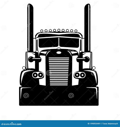 Silhouette Of Semi Truck 18 Wheeler Vector Image Isolated Best For