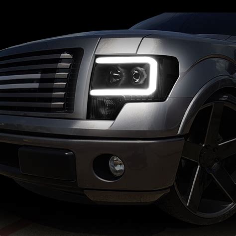 2pcs Black Clear Led Drl Projector Headlight Head Lamps For 2009 2014 Ford F 150 Ebay