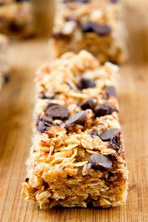 Chewy Peanut Butter Chocolate Chip Granola Bars Crunchy Creamy Sweet