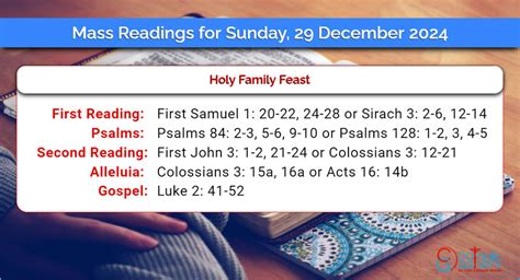 Daily Mass Readings For Sunday 29 December 2024 Catholic Gallery