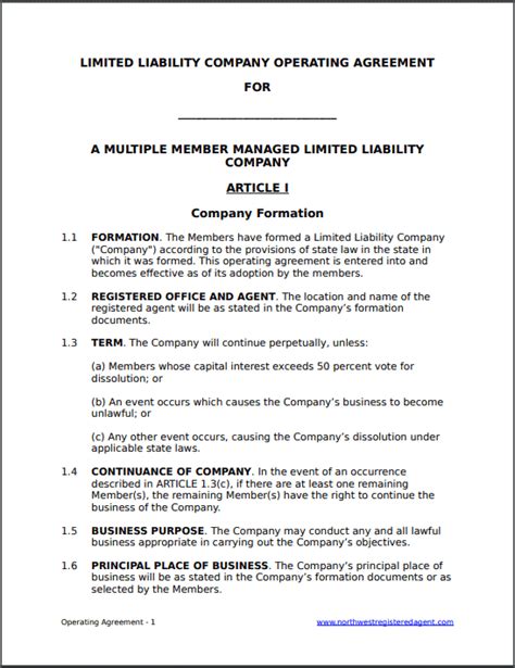 New York State Llc Operating Agreement Template Printable Word Searches