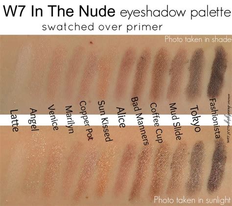 W7 In The Nude Eyeshadow Palette Swatches