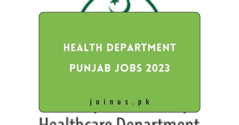 Health Department Punjab Jobs 2023 Apply Now