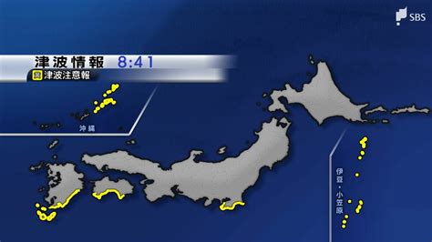 伊豆諸島 小笠原諸島 千葉県 高知県 宮崎県 鹿児島県に津波注意報 八丈島などで津波観測 静岡県などで若干の海面変動か Tbs News Dig