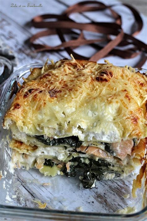 Lasagnes aux épinards chèvre frais saumon fumé Recette de Lolo et