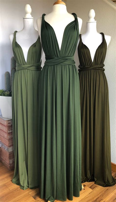 Forest Green Bridesmaid Dress Custom Lengths Convertible Dress