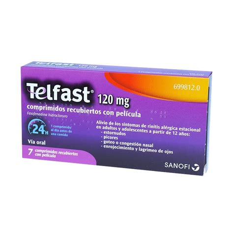 Telfast AntihistamÍnico 120 Mg 7 Comprimidos Recubiertos