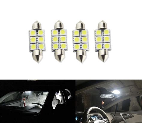 New 4Pcs 12v Festoon LED 6SMD 5050 36MM C5W 36MM For Car Dome Light