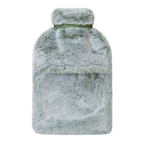 J Elliot Archie Cm Hot Water Bottle Cover Warm Heat Pack Fake Faux Fur Sage Big W
