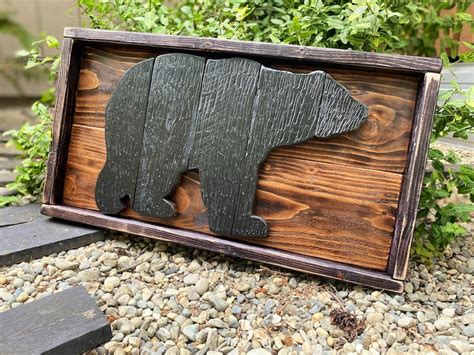 Reclaimed Wood Bear Wall Hanging Bear Decor Bear Art Etsy