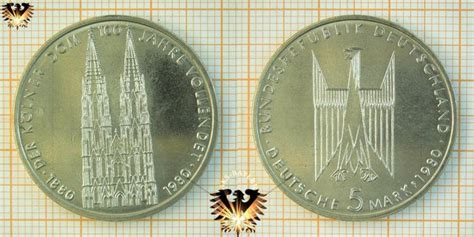 5 DM BRD 1980 F Der Kölner Dom Gedenkmünze Kupfer Nickel