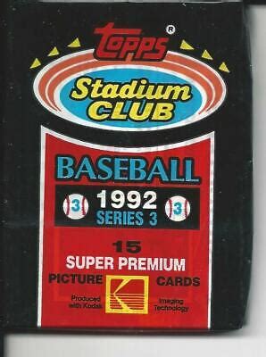 1992 FACTORY SEALED TOPPS STADIUM CLUB BASEBALL SERIES 3 SUPER PREMIUM