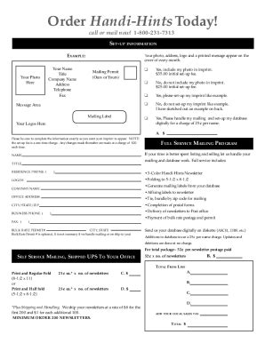 Fillable Online Order Form Hh Order Form Hh Fax Email Print Pdffiller