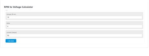 RPM to Voltage Calculator - Calculator Academy