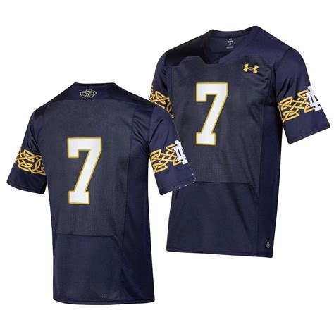 Notre Dame Fighting Irish Audric Estime Navy 7 Replica Jerseys