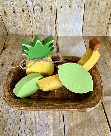 Tropical Fruits Wood Fruit Tiered Tray Decor Summer Tiered | Etsy