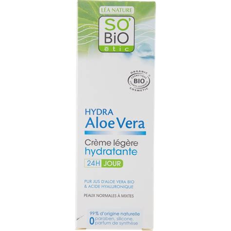 Crema Hydra Aloe Vera L G Re Hydratante H Jour So Bio Tic Ml