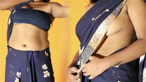 Hot Sexy Woman Without Blousebra Wear Saree Youtube