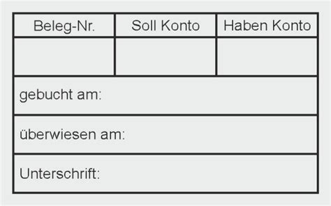 Holzstempel X Mm Gebucht Beleg Nr Soll Konto Haben Konto