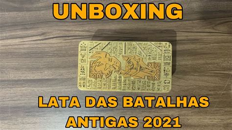 UNBOXING LATA DAS BATALHAS ANTIGAS 2021 YU GI OH Primeiras Impressões