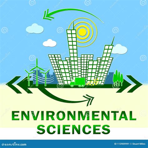 Environmental Sciences Showing Eco Science 3d Illustration Stock ...