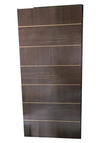 Interior 35 MM Sepia Brown Pinewood Lamination Door For Apartment At