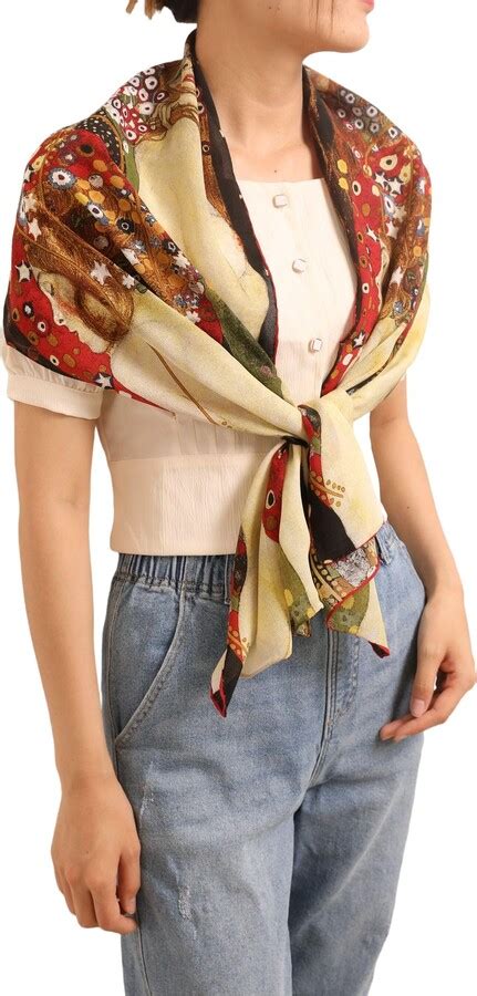 Prettystern Women Inch Long Gustav Klimt Art Nouveau Painting Scarf