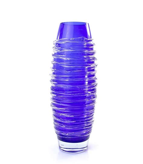 Loranto Glas Vaas Spiral Blauw Glaskunst Art Nl Glaskunst Art