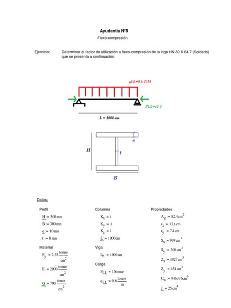 PDF Ayudantía Nº7 Diseño de Elementos de Acero a flexo compresión