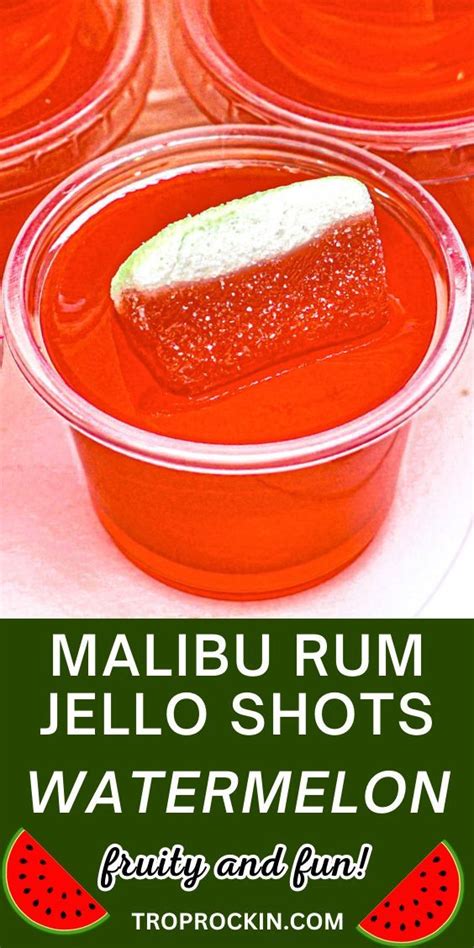 Malibu Rum Jello Shots Watermelon Rum Jello Shots Jello Shots