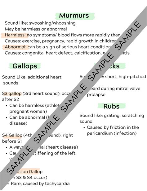 Assessment: Heart Sounds/cardiac PDF for Nursing Students, Clinical, Study, PDF Download, RN ...