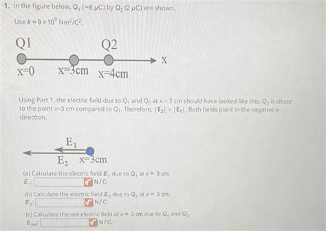 Solved 1 In The Figure Below Q1−6μc By Q22μc Are