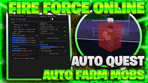 NEW Fire Force Online Script GUI Hack Auto Farm Auto Quest Kill