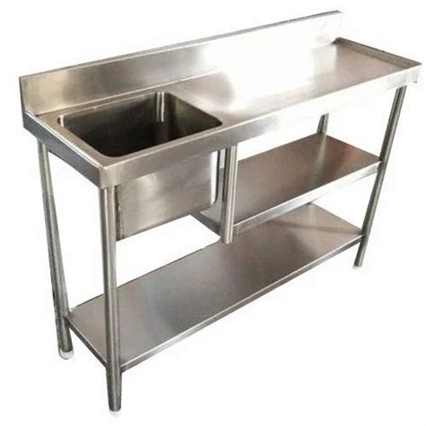 Stainless Steel Ss Work Table With Sink Number Of Sinks Single Bowl