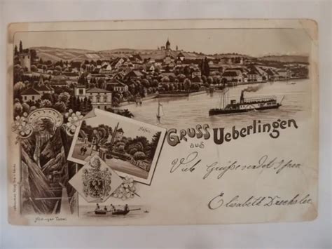 Alte Ansichtskarte Postkarte Ueberlingen Bodensee Litho Eur