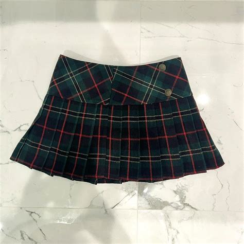 💚vintage Green Plaid Skirt From Korea 💚built In Depop