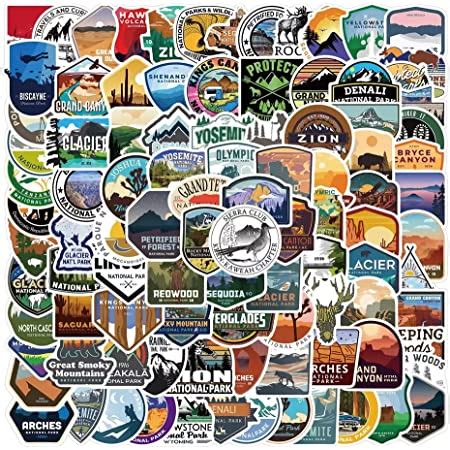 Pcs National Park Stickers Outdoor Advanture Waterproof Vinyl