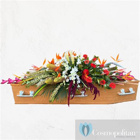 B2 Tropical Funeral Casket Cover - Cosmopolitan Funerals