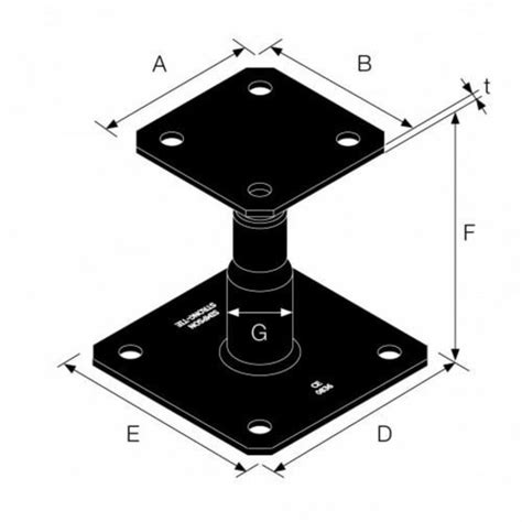 Pied De Poteau R Glable Finition Noire Simpson Apb Pb