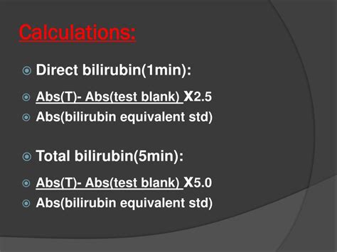 Ppt Exp 6 Determination Of Total And Direct Bilirubin Powerpoint