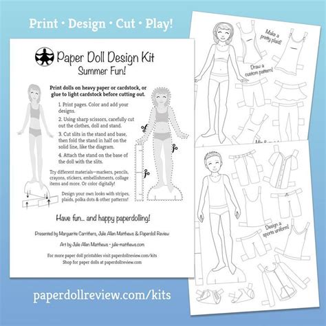 Free Paper Doll Design Kit Summer Fun By Julie Allen Matthews